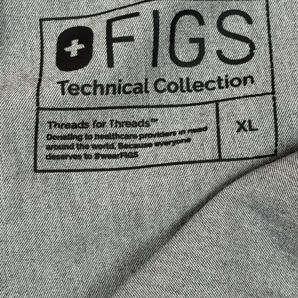 FIGS Technical Collection Scrub Pants Charcoal Grey Cargo Drawstring XL‎